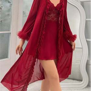 Nouvelle lingerie sexy B043 pour rendez-vous intime, robe en dentelle séduisante à bretelles, chemise de nuit transparente, robe de mariée avec bordure en dentelle pour femmes - Product Image 2