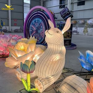 Usine de lanternes de Zigong, lanternes en soie en forme de panda colorées, fabriquées à la main, étanches, à LED, pour les décorations de Diwali et de Thanksgiving - Product Image 4