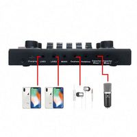Carte son externe Aoshen Factory USB 3,5 mm avec mixeur audio, microphone BT, 16 bits, 2 canaux, 48 kHz, pour enregistrement en direct sur téléphone et ordinateur