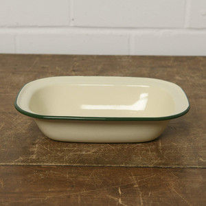 <span class=keywords><strong>Plat</strong></span> à tarte en émail oblong, collection de vaisselle en émail décorative, impression personnalisée rouge, utilisation intérieure et extérieure - Product Image 6