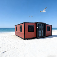 Maison préfabriquée extensible en conteneur de 40 pieds sur 20 pieds, villa, maison mobile préfabriquée portable, 2, 3, 4 chambres avec salle de bain