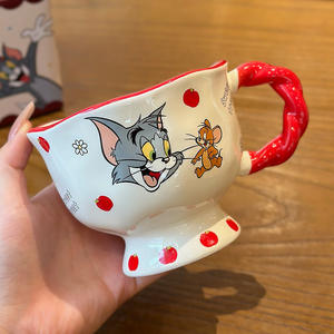 Taza de cerámica con asa de Tom y Jerry, diseño de dibujos animados, para niños y parejas, regalo de cumpleaños - Product Image 2