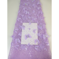 Kain Tulle Prancis 3D Motif Hewan Terbaru untuk Gaun Pesta Malam dengan Payet dan Manik-Manik, Dapat Disesuaikan