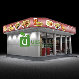Comptoir <span class=keywords><strong>d</strong></span>'exposition en forme de L rouge personnalisé pour les magasins de restauration rapide, meubles en acier inoxydable pour les magasins de nourriture, design de <span class=keywords><strong>magasin</strong></span> de restauration - Product Image 6