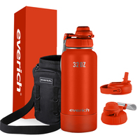 Bouteille d'eau isotherme en acier inoxydable 18oz/24oz/32oz avec couvercle verrouillable, anti-fuite, écologique, gourde sous vide en silicone, cadeaux d'affaires