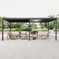Pergola à lames orientables 10' x 20', style moderne avec lames réglables et système de drainage intégré pour terrasse, jardin, cour