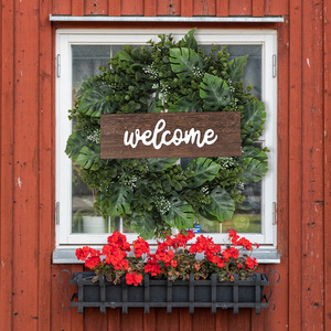 Artificial Green Wreath <b>Door</b> <b>Decoration</b> Simulation Wreath Plastic Flower Encryption Daffodil Pine Cone <b>Christmas</b> Plants Wreath - Product Image 3