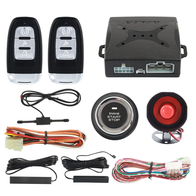 Car Alarm Keyless Entry Easyguard Ec003 Dc12v Push Button Start Keyless Go System With Remote Start Starter Pke Passive Keyless Entry Car Alarm System