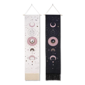Bohème Jacquard <span class=keywords><strong>tenture</strong></span> murale éclipse lunaire Cycle imprimé coton <span class=keywords><strong>lin</strong></span> affiche phase de lune tapisseries pour chambre tricoté tissé - Product Image 3