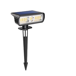 ไฟสปอตไลท์พลังงานแสงอาทิตย์ IP65กลางแจ้ง4แพ็คพร้อมโหมดเปิด/ปิดอัตโนมัติไฟ LED แนวนอนสำหรับสวนติดผนังสนามหญ้าทางเดิน - Product Image 1
