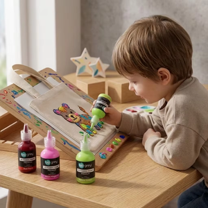 <span class=keywords><strong>Pintura</strong></span> Textil Personalizable al por Mayor, No Tóxica, Lavable, 24 Colores, Juego de 30 ml, <span class=keywords><strong>Pintura</strong></span> Permanente <span class=keywords><strong>para</strong></span> Tela, <span class=keywords><strong>Pintura</strong></span> Brillante <span class=keywords><strong>para</strong></span> Tela - Product Image 5