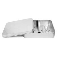 Boîte à savon rectangulaire en aluminium, boîte à savon vide, bocaux en aluminium, pots à cosmétiques, boîtes en métal, emballage