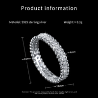 Expédition Rapide Bague Femme en Argent Sterling S925, Moissanite VVS Couleur D, Haute Qualité, Design Éclatant, pour Mariage ou Alliances