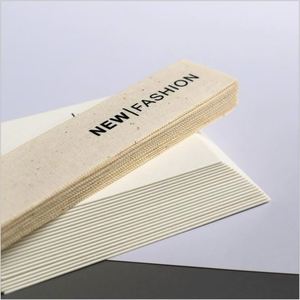 Sustainable Special Eco Friendly FSC Paper Tag Folding Hang Tag <b>String</b> Luxury Pink Color Jeans Paper Hang Tag - Product Image 3