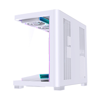 Boîtier de jeu LOVINGCOOL A100 Mid Tower avec radiateur à eau de 360 mm, 7 ventilateurs de 120 mm, VGA de 400 mm, SPCC, verre trempé, blanc, échantillon en stock