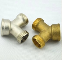 Adaptateur de tuyau d'arrosage extérieur en laiton robuste, répartiteur de jardin en Y à 2 voies avec raccords rapides, conception métallique durable