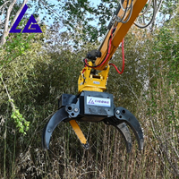 360 °   Scie à grappin rotative pour excavatrice SH100/KX080 - Force de préhension élevée, idéale pour le dégagement d'urgence en cas de catastrophe et le défrichement de terres