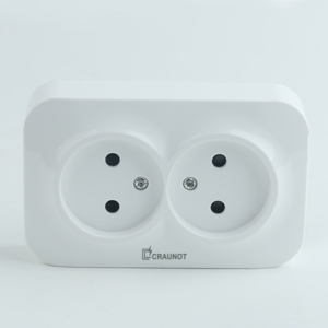 Prise murale double EU à 2 broches, 10A 220V, double prise de courant standard européenne à montage apparent - Product Image 2
