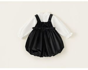 Traje de primavera y otoño para niñas, Vestido de manga larga, falda con lazo para niños, 2 piezas, ropa de moda para bebés y niños - Product Image 6
