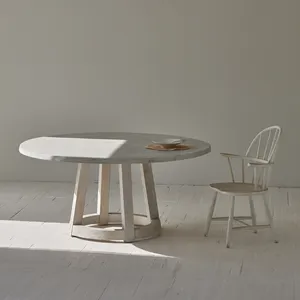 Meubles de style européen, table de restaurant en pin blanc, ensemble de table à manger en bois 6 8 places