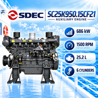 Moteur auxiliaire marin SDEC SC25K950.15CF21 686 kW 1500 tr/min, 25,2 L, 6 cylindres, Common Rail, pour générateur de navire et équipement de puissance