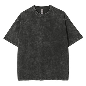 Hip Hop 100%Cotton Streetwear Acid Washed Vintage Loose Fit Cotton T Shirts Heavyweight Acid Wash T Shirt for Unisex - Product Image 3