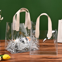 Ventes directes d'usine sac à provisions en PVC transparent réutilisable personnalisé avec poignée