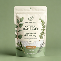 Sachet Doypack en feuille d'aluminium de qualité alimentaire, transparent, haute barrière, résistant à l'humidité, refermable avec fermeture éclair, thermoscellable, pour sel de bain