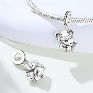 Cute and stylish DIY white brass elephant <b>beaded</b> <b>bracelet</b>/pendant, a great accessory and birthday gift for girls - Product Image 5