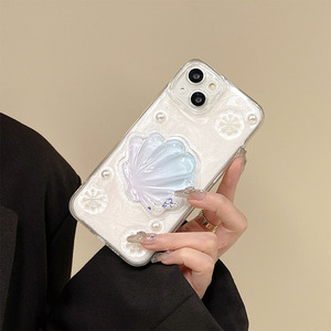 3Dシェルデザインラグジュアリークリアグリッタークイックサンドブリンブリン携帯電話ケースforiPhone 15 14 13 ProMaxカバー - Product Image 3