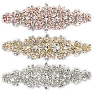 WRA-997 Top Vente De Mariée Cristal Jarretière Strass Ceinture Applique Diamante Sash pour Robe De Demoiselle D'honneur Embellissements - Product Image 1