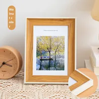 Marco de Fotos Decorativo de Madera de Estilo Europeo Retro, Diseño de Palacio, Rectangular, Varios Tamaños, de Alta Gama, con Acabado Envejecido, para Mesa o Pared