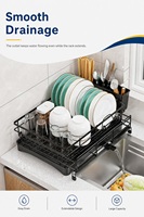 Multifunctioneel enkelvoudig keuken afdruiprek, verstelbaar afdruiprek, afdruiprek voor servies, keuken afdruiprek, droogrek voor servies
