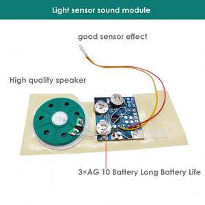 <span class=keywords><strong>Module</strong></span> de son activé par capteur de lumière enregistrable vocal avec batterie AG10 et prise en charge MP3/WAV pour cartes de Noël et coffrets cadeaux - Product Image 6