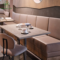 HUALIN Cabine de canapé en bois massif de style moderne pour restaurant sur le thème des cafés des hôtels et des restaurants Table et chaises