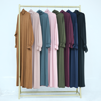 Sharut 2025 dernière modeste pour Jilbab Abaya couleur unie une pièce robe de prière pour les femmes musulmanes Stretch à capuche vêtements islamiques