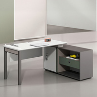 Poste de travail modulaire moderne avec armoire de rangement latérale, bureau cloisonné en panneaux de particules de qualité E0 pour bureau à aire ouverte