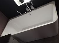 Baignoire autoportante en acrylique, massage pour spa, baignoire CE, carré, mur contre l'intérieur, salle de bain sur pied