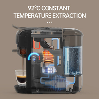 Machine à café expresso 20 bars CAFELFFE MK606 prépare des boissons chaudes/froides, 7 niveaux de réglage de l'eau, compatible avec les dosettes K-Cup/NES Original DG 44mm ESE