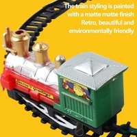 Vente flash : Ensemble de train de Noël en plastique QY, 89x89 cm, flexible, fonctionnant sur piles, avec musique et lumières - Jouet éducatif pour enfants