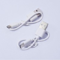 Cable de Carga Micro USB Tipo-C de 20 cm, 0.5A-1A, Conductor de Cobre Puro, Blindaje Trenzado, Revestimiento de TPE/PVC, Blanco, para Banco de Energía y Móviles