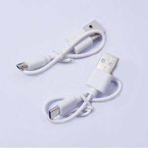 Cable de Carga Tipo-C a Micro USB de 20cm, 0.5A 1A, Conductor de Cobre Puro y Blindaje Trenzado, Blanco, Venta al Por Mayor - Product Image 3
