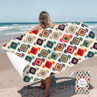 2023 nouvelle serviette de plage de natation à séchage rapide imprimée par sublimation numérique en gros avec sac à cordon