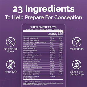 Cápsulas Vegetarianas para el Apoyo de la Fertilidad Femenina de Marca Privada OEM/ODM, Refuerzan el Sistema Inmunológico, Fabricante de Alimentos Saludables - Product Image 2