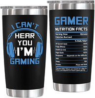 Gobelet isotherme en acier inoxydable de 20 oz pour homme, cadeau original pour la fête des pères, 'Je ne peux pas t'entendre, je fais du gaming'