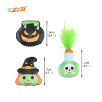 Famipet Fabricant OEM Personnalisé Nouveau Thème Halloween Design Fantôme Jouet d'intérieur pour chaton Peluche douce et froissée avec herbe à chat Ensemble de jouets pour chat