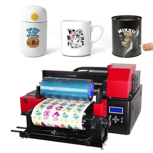 Refinecolor 2 in 1 stiker uv dtf ukuran A3 kecil transfer bungkus cangkir dengan mesin printer laminator