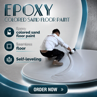 Peinture époxy colorée pour sols, résine époxy bicomposante imperméable, application au pinceau pour la décoration des surfaces en béton intérieures