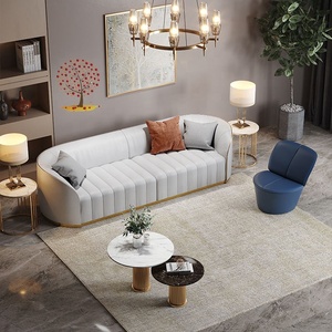 Canapé en cuir blanc avec fond en fer, mobilier de salon, <span class=keywords><strong>marque</strong></span> à la mode <span class=keywords><strong>italienne</strong></span>, design moderne - Product Image 5