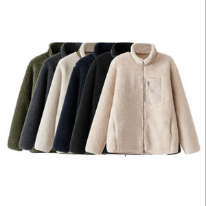 Chaqueta polar bordada personalizada de fabricante, chaqueta de lana de Sherpa con cremallera, chaqueta universitaria de Sherpa para hombre - Product Image 4